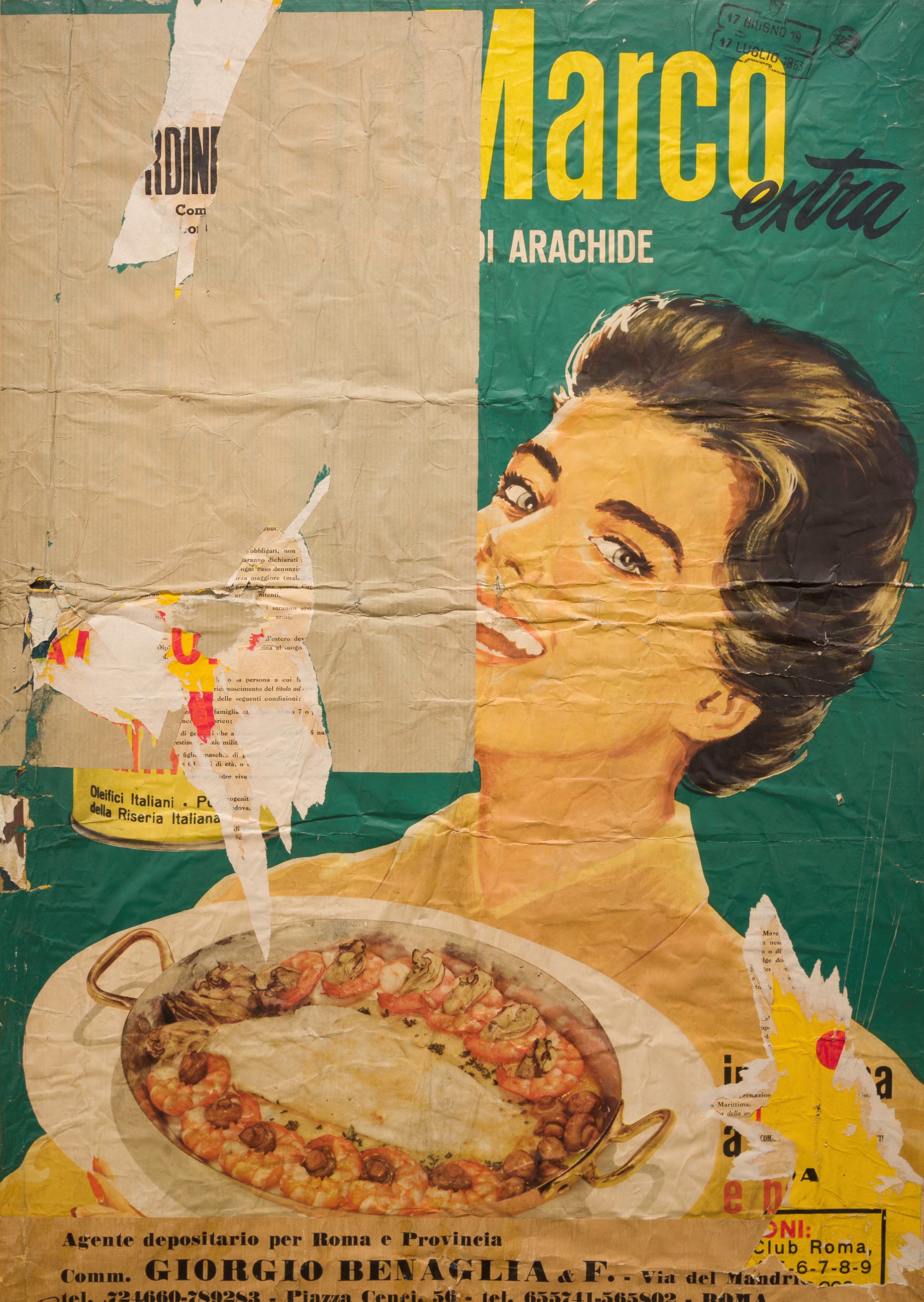 "Arachidina" by Mimmo Rotella on loan at the Triennale di Milano